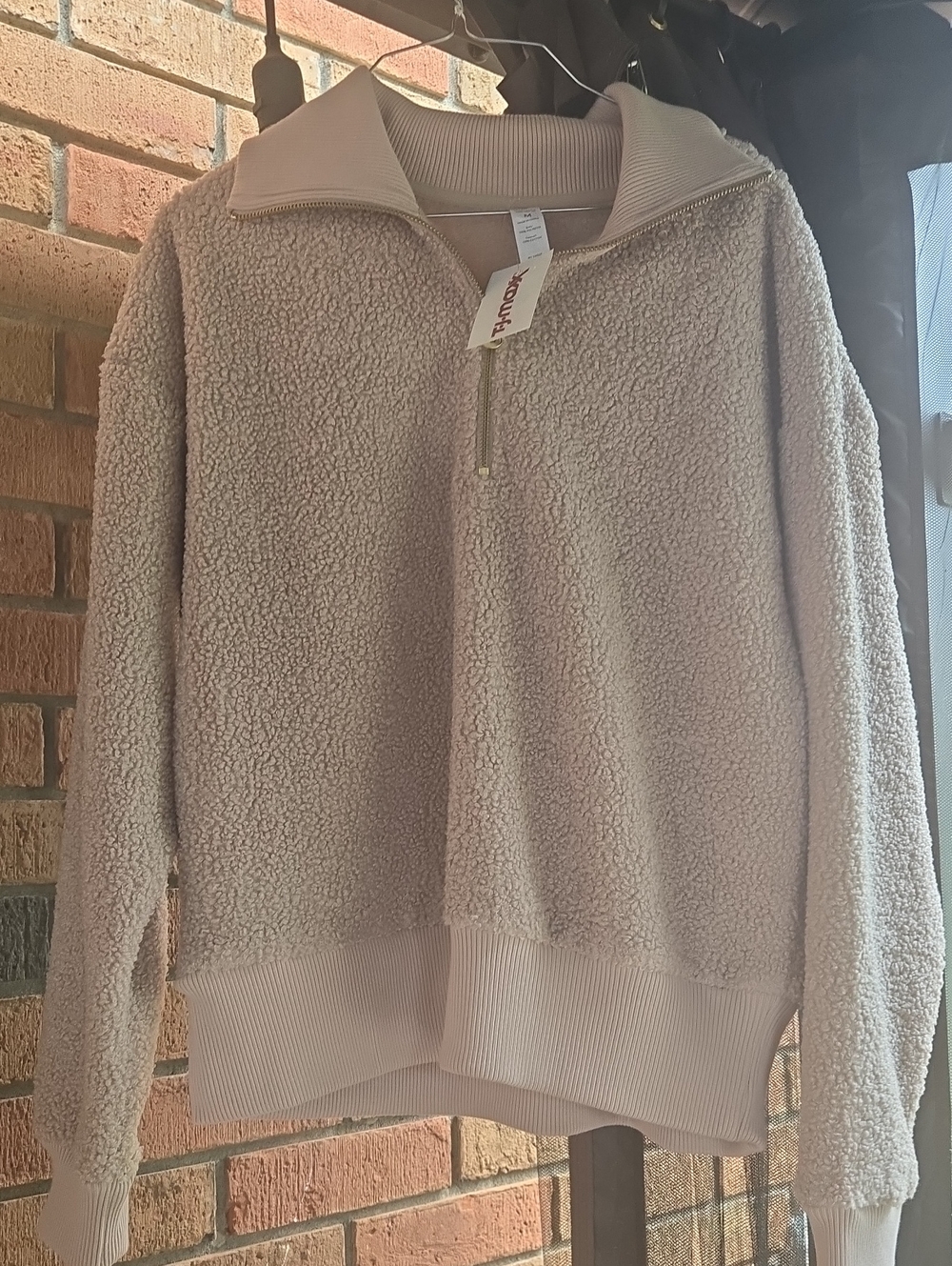 Yogalicious Cream Half-Zip Sherpa Pullover